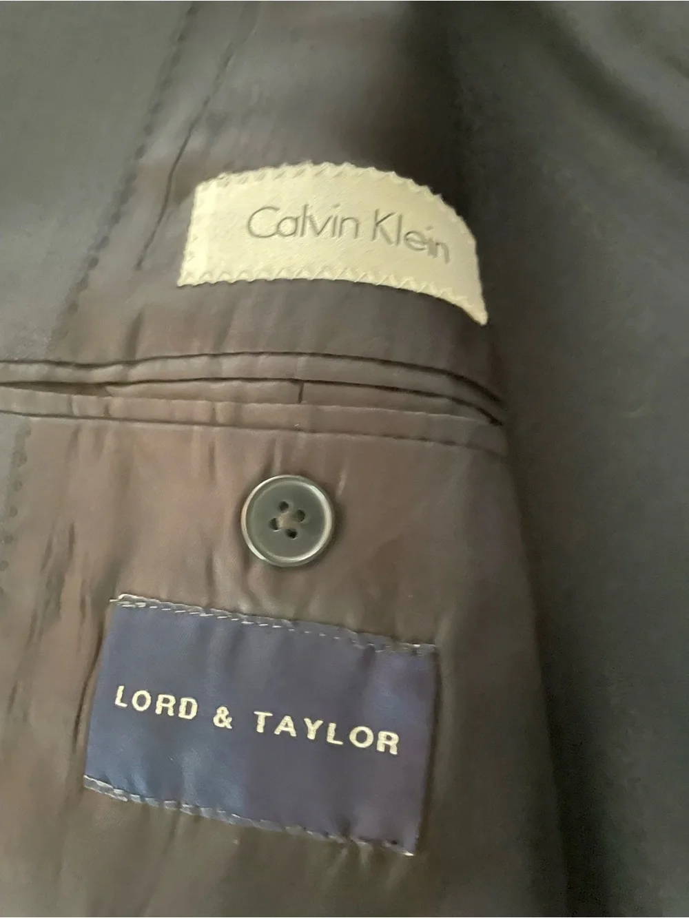 Calvin Klein Black Interior Blazer with Navy Label